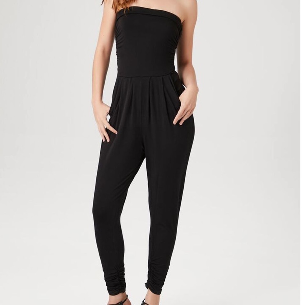 Forever 21 Ruched tube jumpsuit